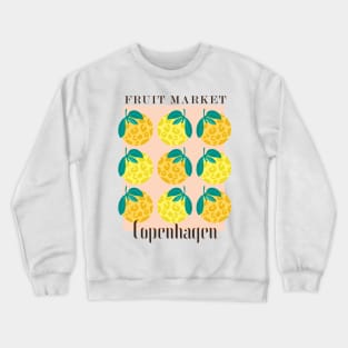 Fruit market Copenhagen Wild Yellow Animal pattern Citrus fruits Crewneck Sweatshirt